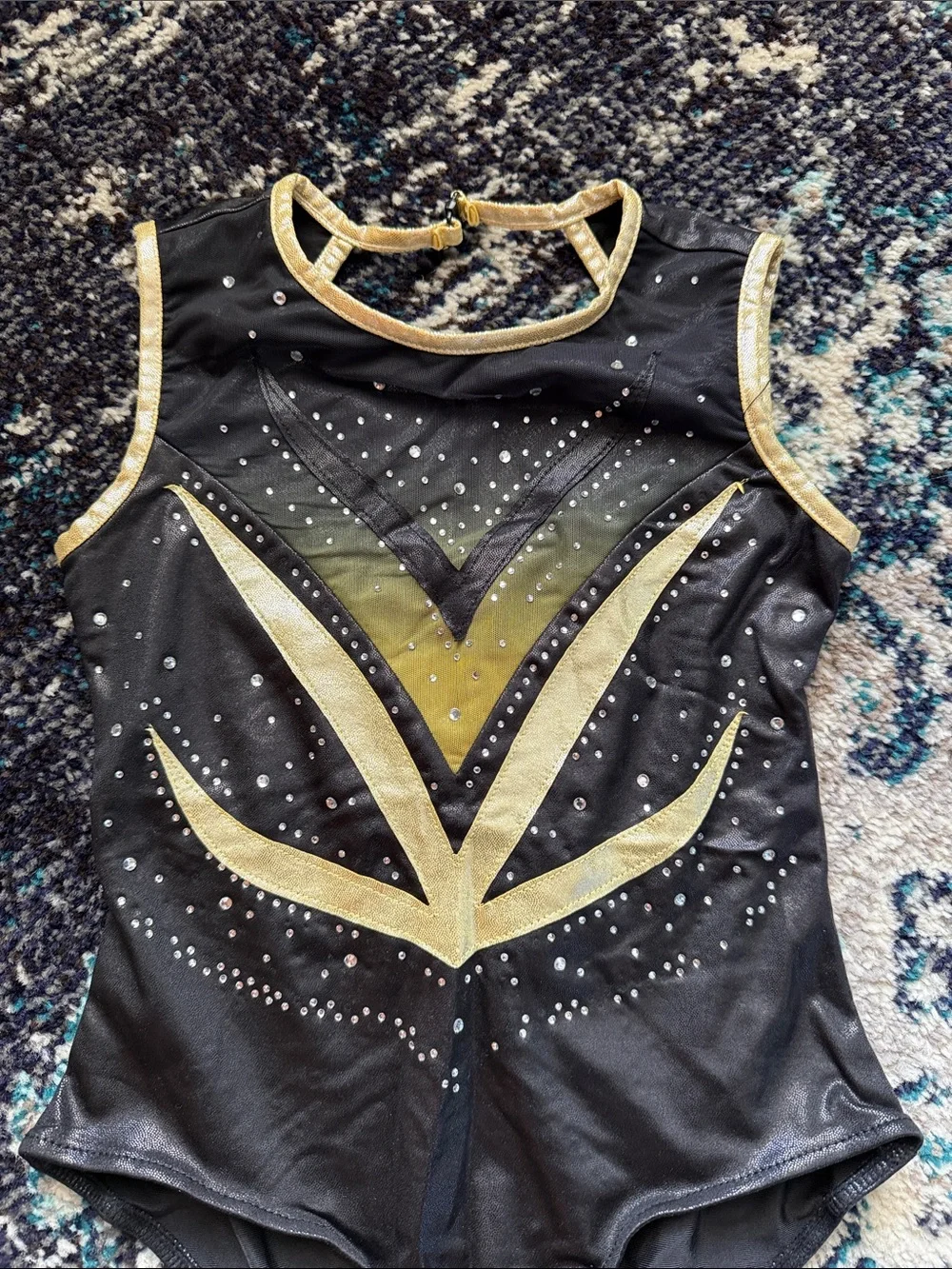 Kids Black and Gold Dance Leotard